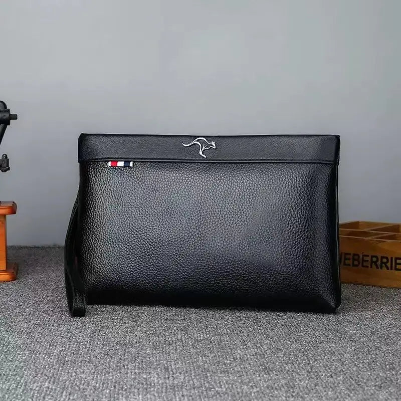 Men's PU Leather Clutch Wallet – Large Capacity Wristlet Pouch Bag