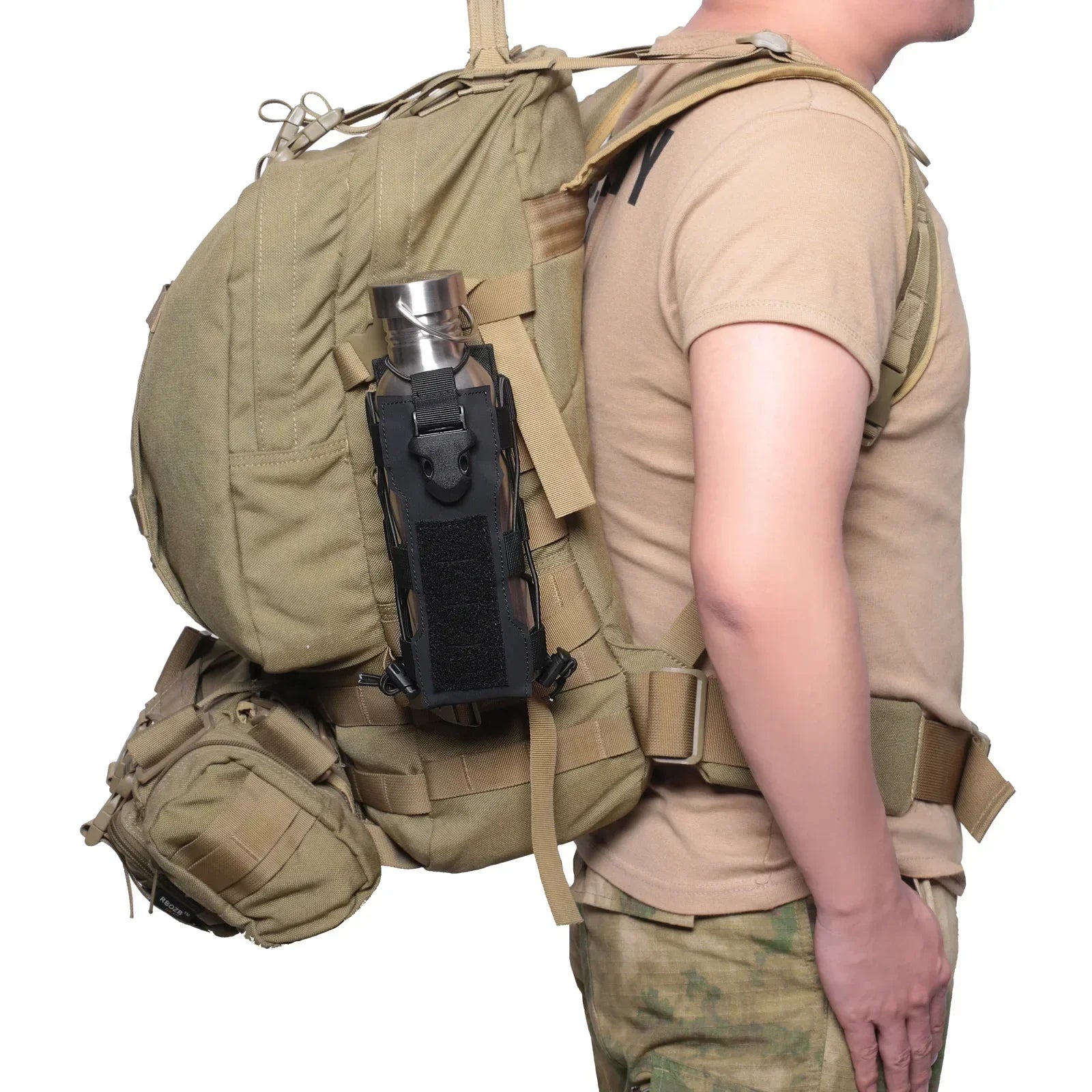 Molle Water Bottle Canteen Holder – Outdoor Sport Waist Pack for Hiking Camping Fishing