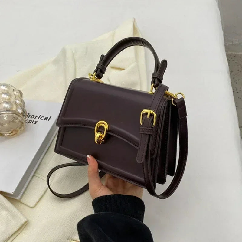 Vintage Square Satchel Shoulder Bag for Women