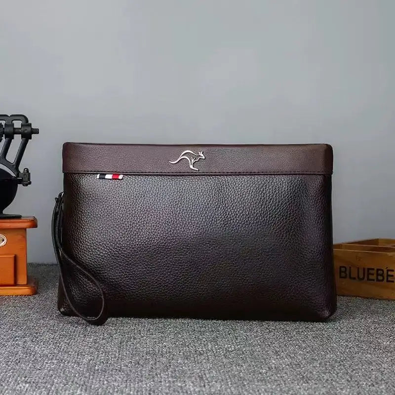 Men's PU Leather Clutch Wallet – Large Capacity Wristlet Pouch Bag