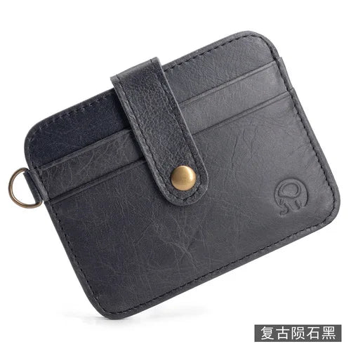 Men's Genuine Leather Slim Wallet – Minimalist Card Holder & Money Purse