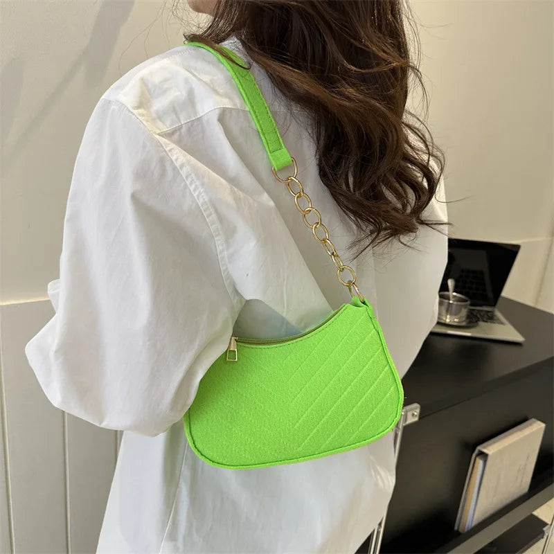 Mini Felt Crescent Saddle Bag for Women