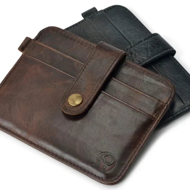 Men's Genuine Leather Slim Wallet – Card Holder & Mini Purse