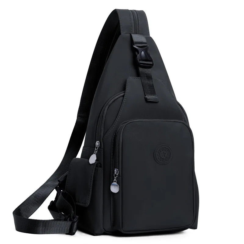 Korean-Style Nylon Chest Bag – Multi-Functional Crossbody & Backpack