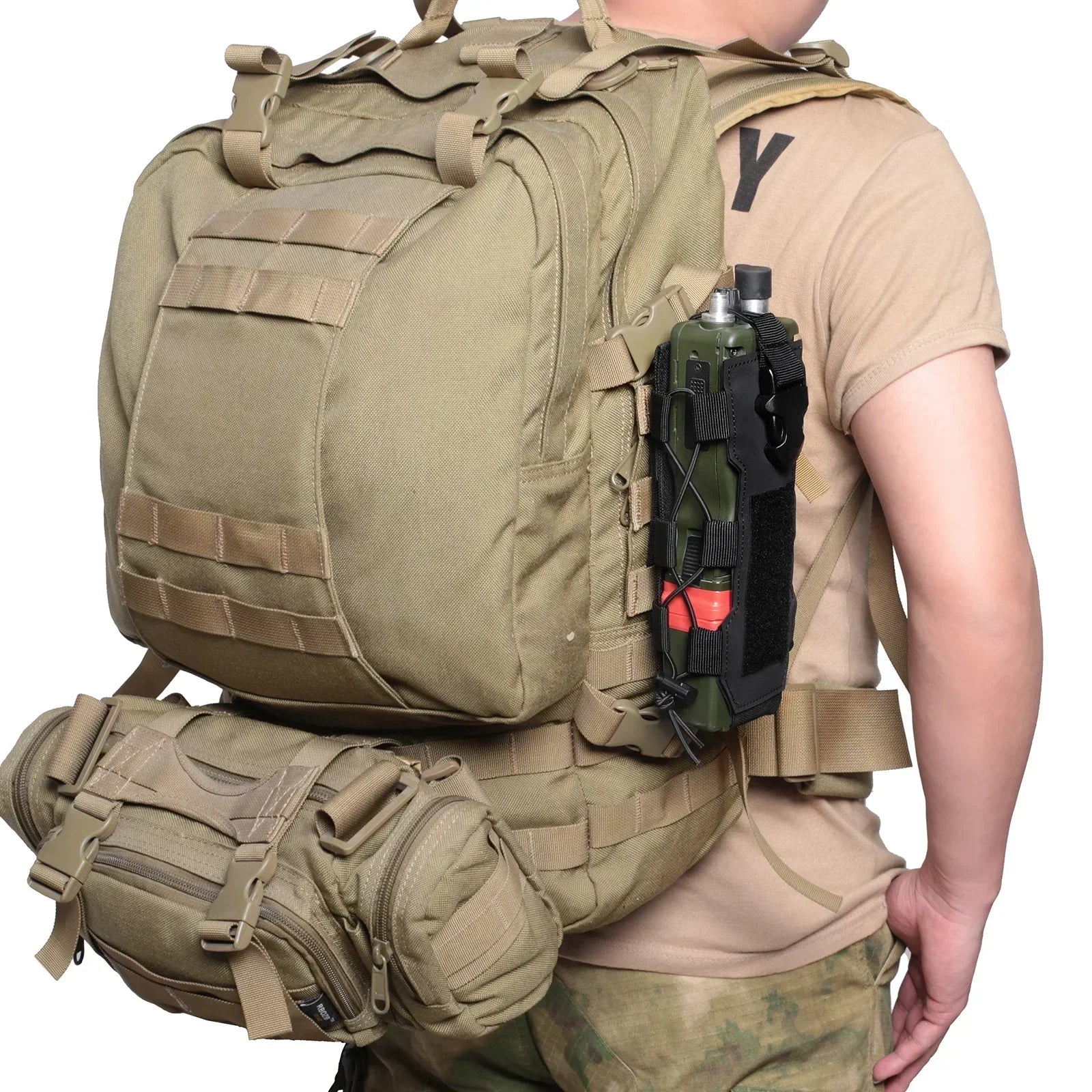 Molle Water Bottle Canteen Holder – Outdoor Sport Waist Pack for Hiking Camping Fishing