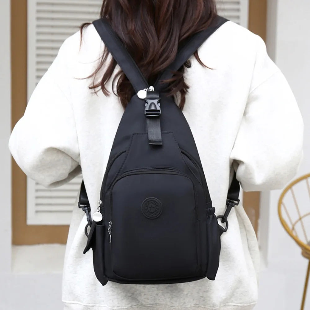 Korean-Style Nylon Chest Bag – Multi-Functional Crossbody & Backpack
