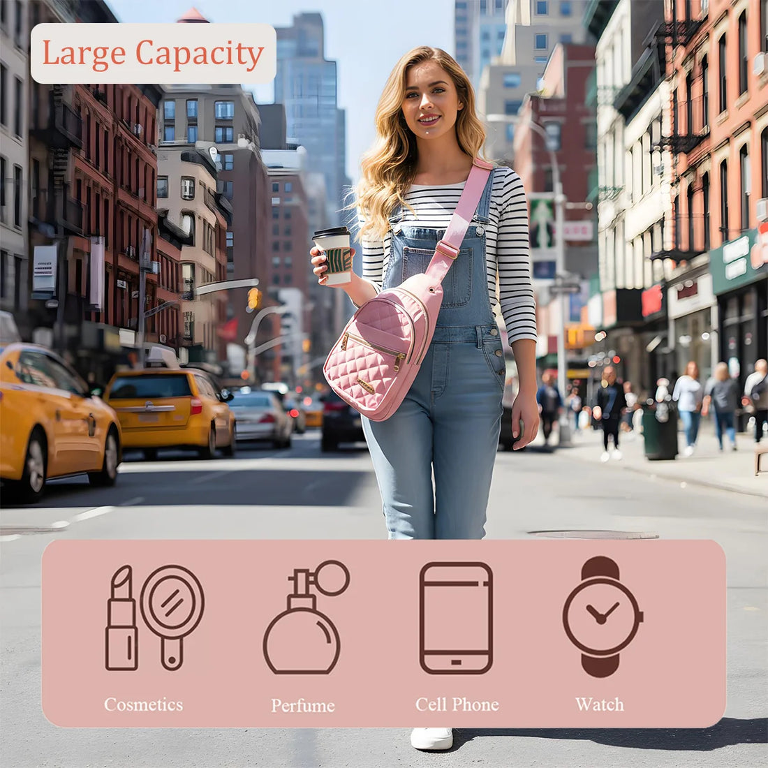 Quilted Sling Backpack for Men & Women