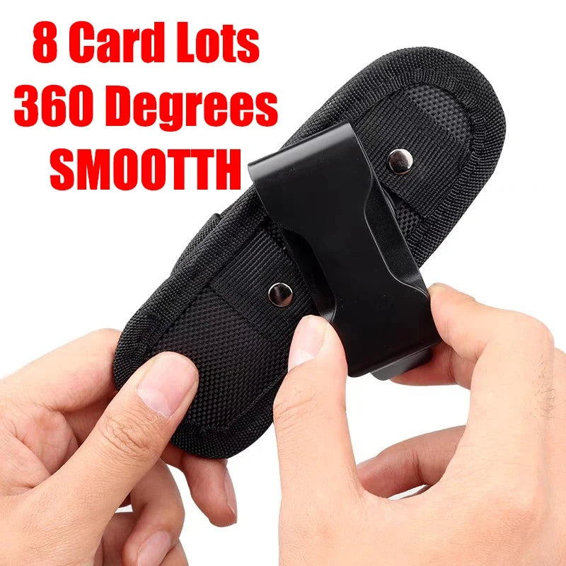 Tactical Flashlight Pouch – 360° Rotary Torch Holster & Belt Bag for Outdoor Use
