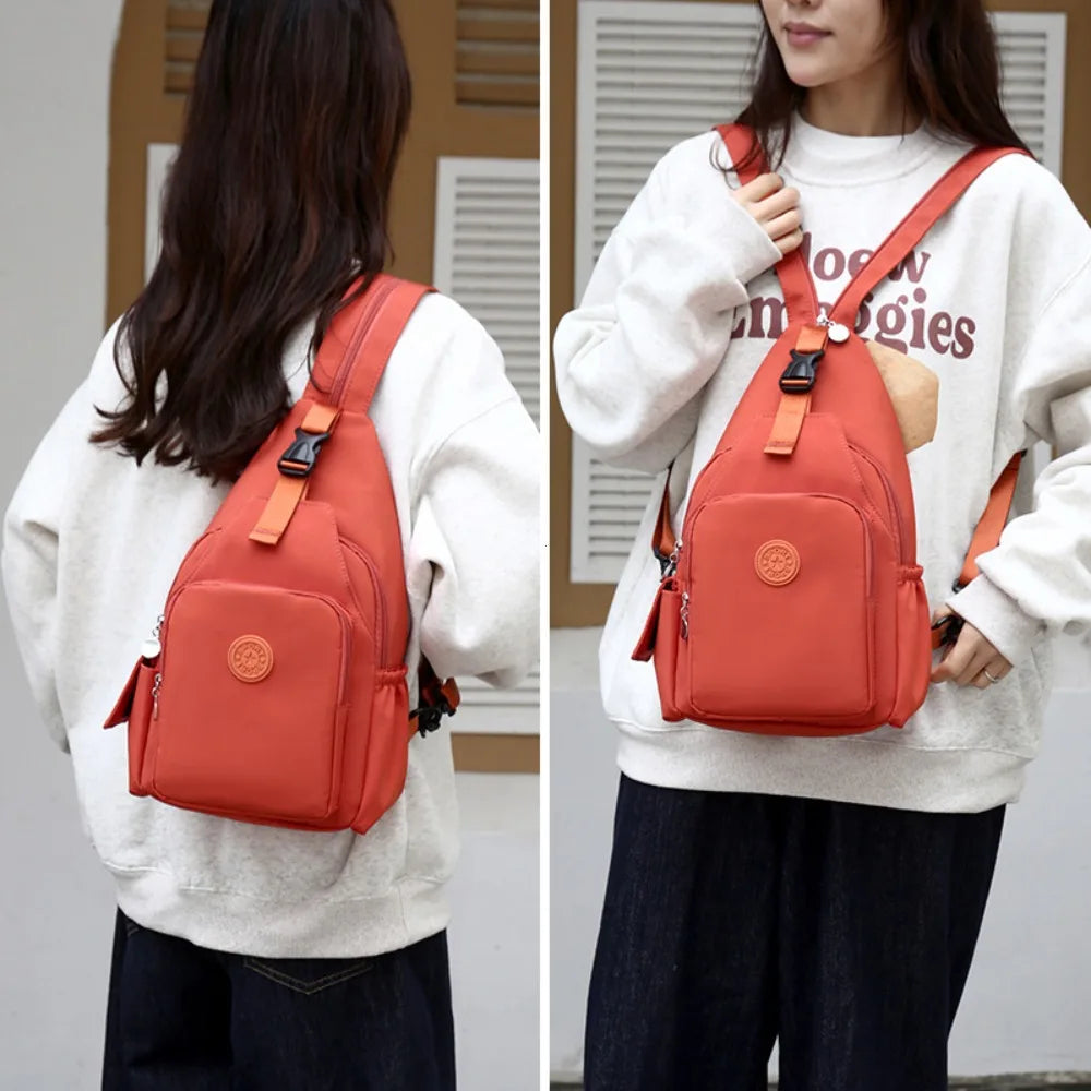 Korean-Style Nylon Chest Bag – Multi-Functional Crossbody & Backpack