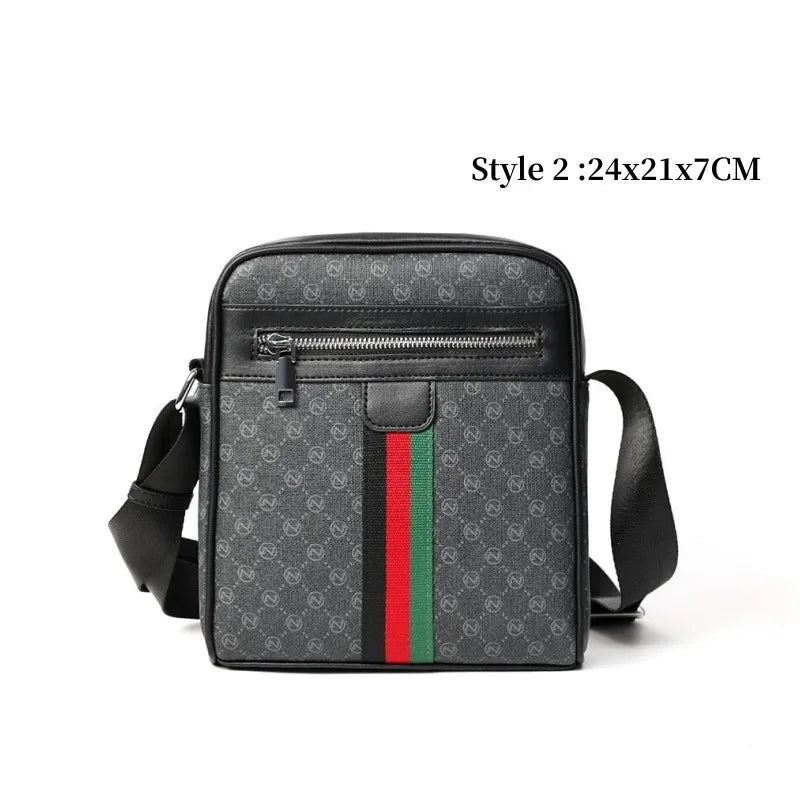 Men's Fashion Letter-Print Crossbody Bag – Luxury Brand Messenger Sling Satchel