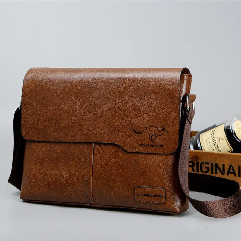 Men's Leather Shoulder & Messenger Bag – iPad Business Crossbody Sling Bag