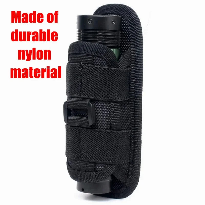 Tactical Flashlight Pouch – 360° Rotary Torch Holster & Belt Bag for Outdoor Use
