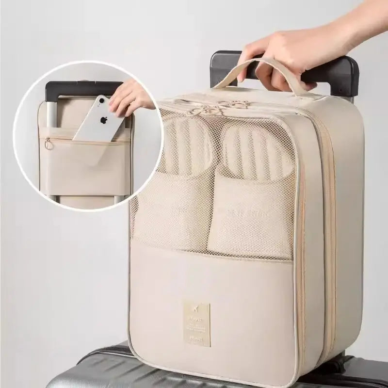 Travel Shoe Storage Bag – Breathable Mesh Washable Portable Shoe Box for Multiple Pairs