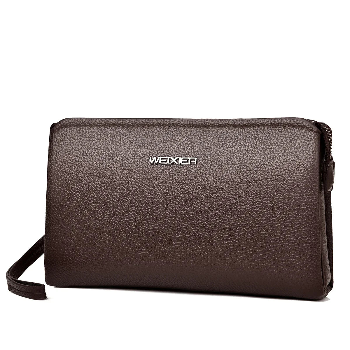 Men's Luxury PU Leather Clutch Bag – Long Wristlet Wallet with Password Closure