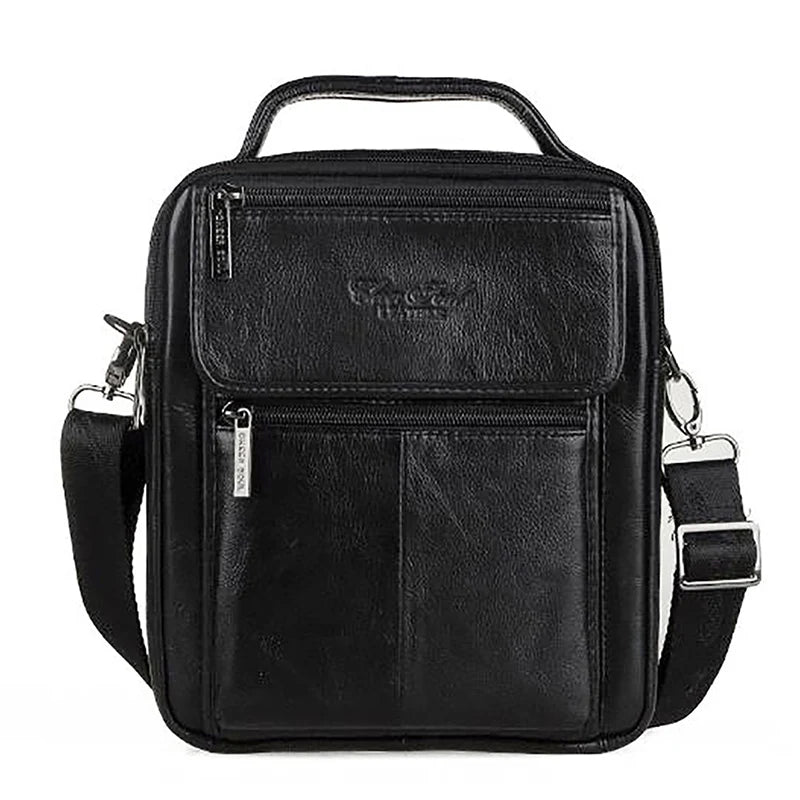 Men's Genuine Leather Crossbody Messenger Bag – Business Briefcase Top Handle Tote Handbag