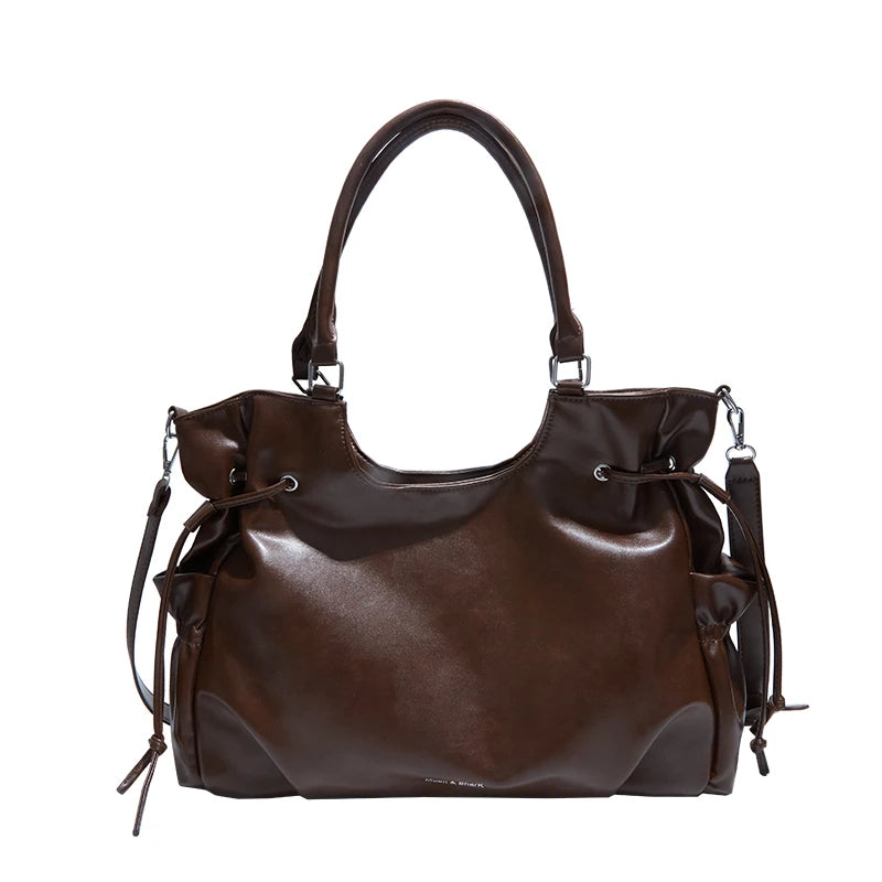 Vintage Oil-Wax Leather Laptop Tote Bag