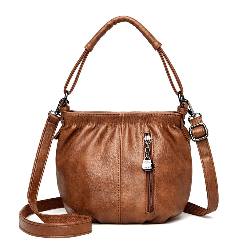 Women's Vintage Shell Bag – Luxury PU Leather Crossbody Shoulder Handbag
