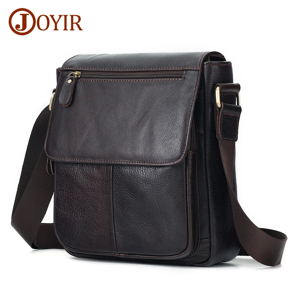 JOYIR Men's Genuine Leather Crossbody Bag – Vintage Flap Messenger Shoulder Bag