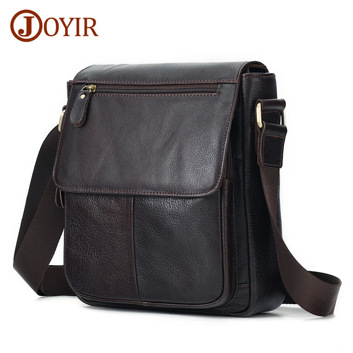 JOYIR Men's Genuine Leather Crossbody Bag – Vintage Flap Messenger Shoulder Bag