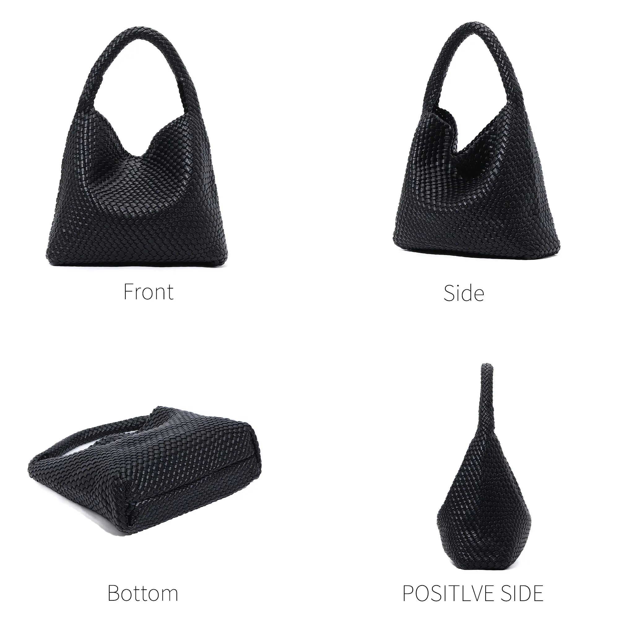 Women's Woven Vegan Leather Tote Bag