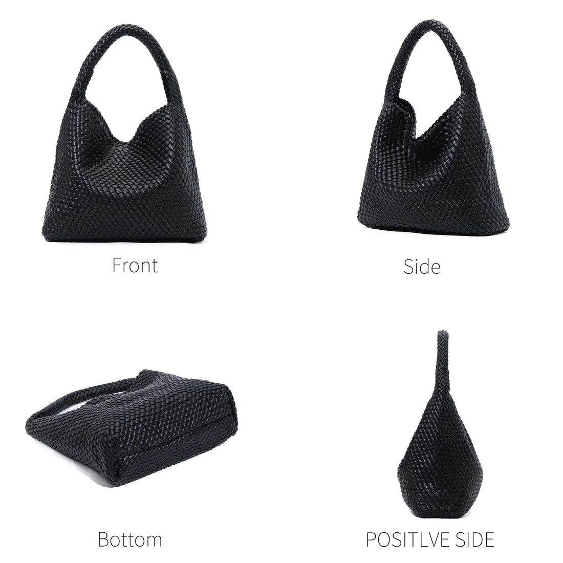 Women's Woven Vegan Leather Tote Bag