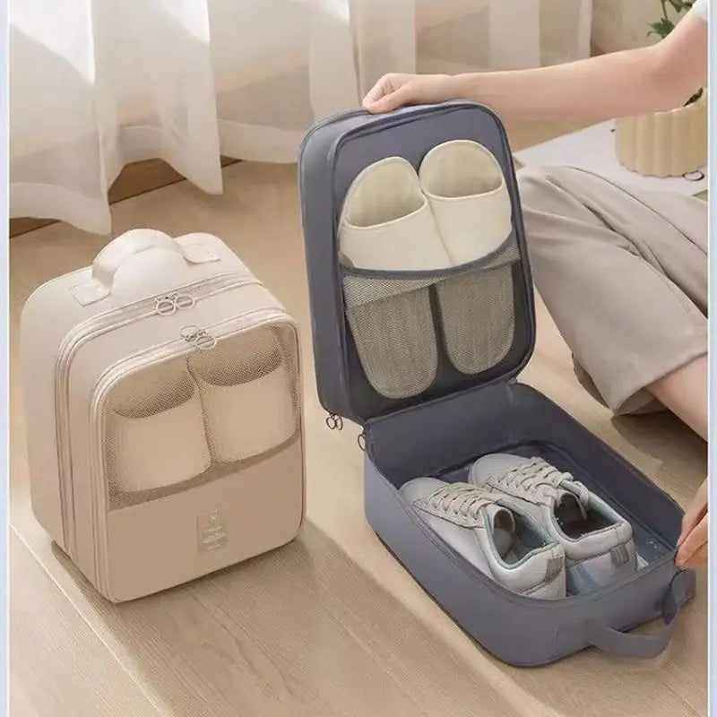 Travel Shoe Storage Bag – Breathable Mesh Washable Portable Shoe Box for Multiple Pairs