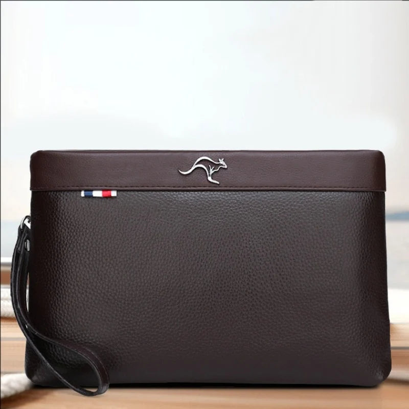 Men's PU Leather Clutch Wallet – Large Capacity Wristlet Pouch Bag