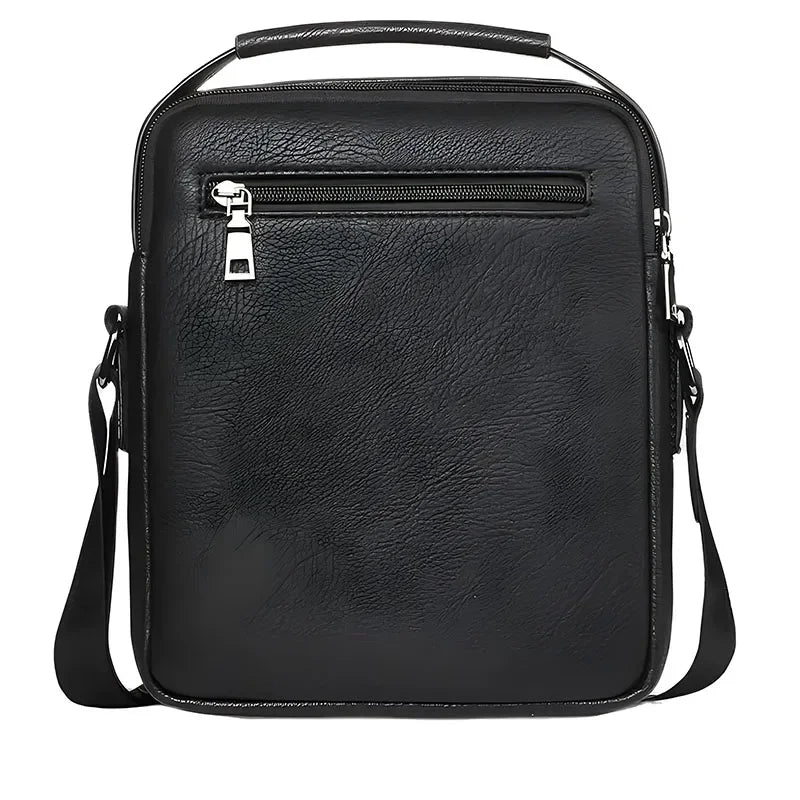Men's PU Leather Briefcase Crossbody Bag – Multi-Pocket Business Travel Shoulder Bag