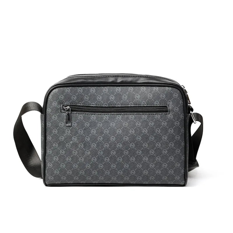 Men's Fashion Letter-Print Crossbody Bag – Luxury Brand Messenger Sling Satchel