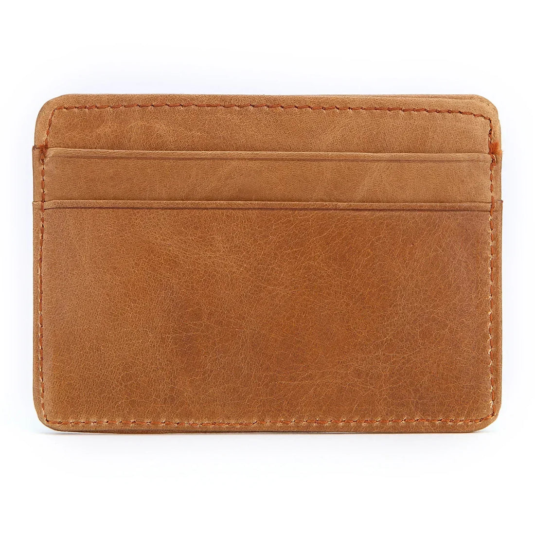Genuine Oil Wax Cowhide Leather Card Holder – Retro Coin Purse for Men & Women