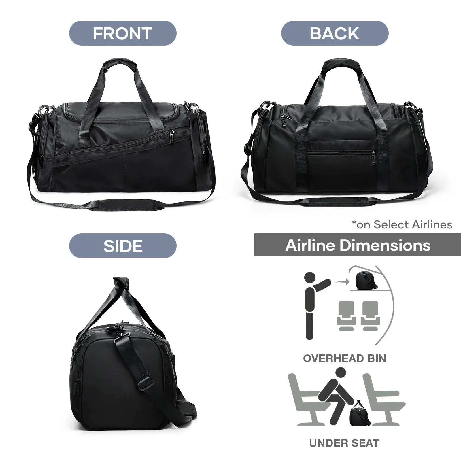 Sports Gym Bag with Shoes Compartment
