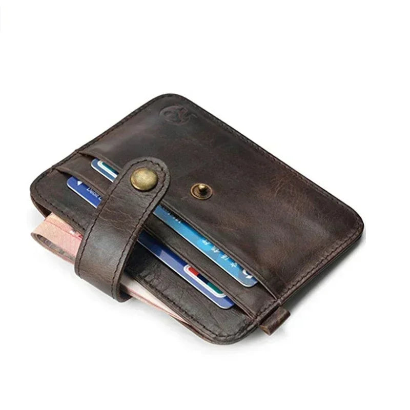 Men's Genuine Leather Slim Wallet – Card Holder & Mini Purse