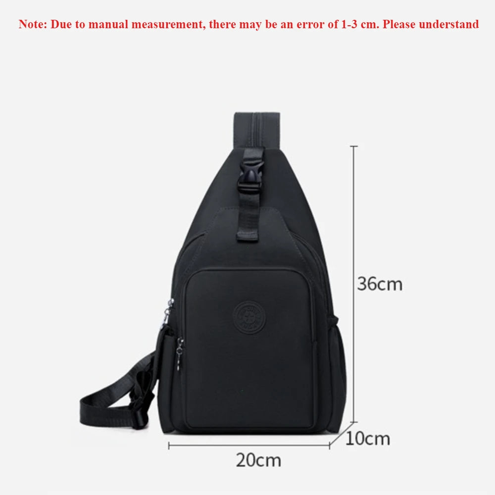 Korean-Style Nylon Chest Bag – Multi-Functional Crossbody & Backpack