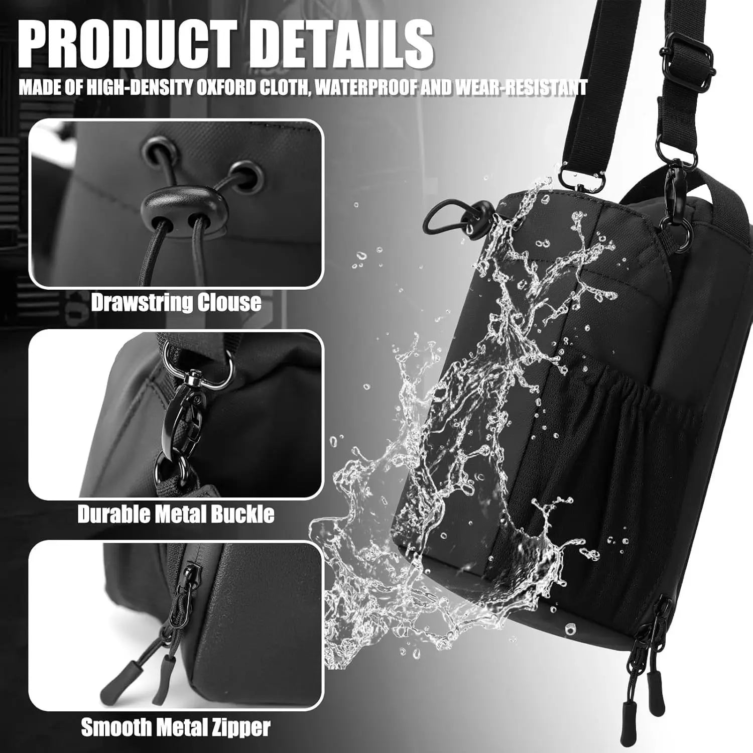Magnetic Fitness Water Bottle Bag – Waterproof Portable Hanging Messenger Bag