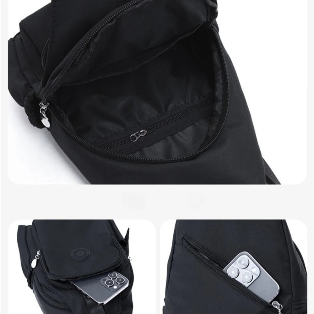 Korean-Style Nylon Chest Bag – Multi-Functional Crossbody & Backpack