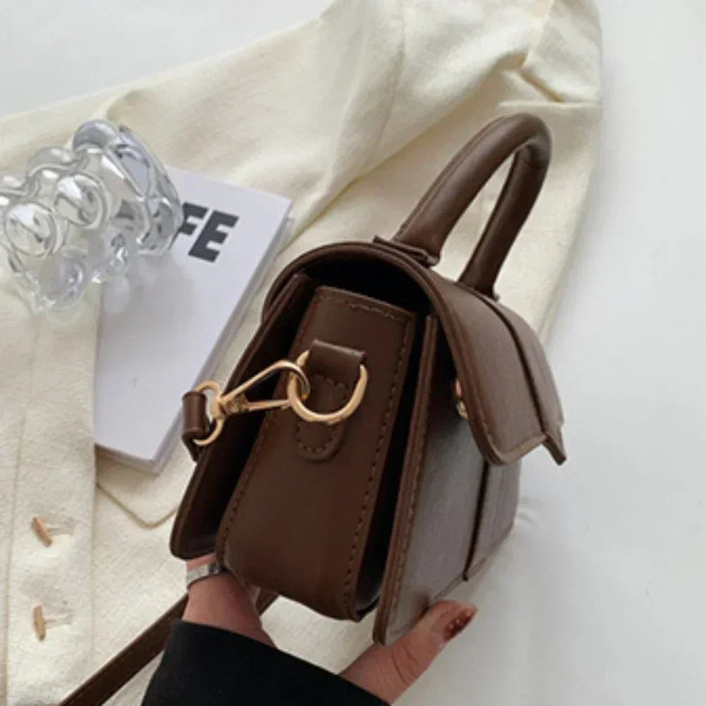 Vintage Square Satchel Shoulder Bag for Women