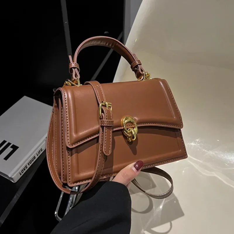 Vintage Square Satchel Shoulder Bag for Women
