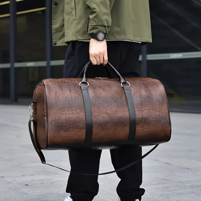 Retro Crocodile Travel Duffel Bag