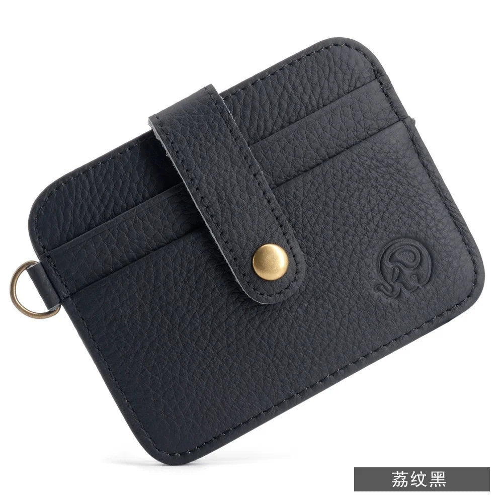 Men's Genuine Leather Slim Wallet – Card Holder & Mini Purse