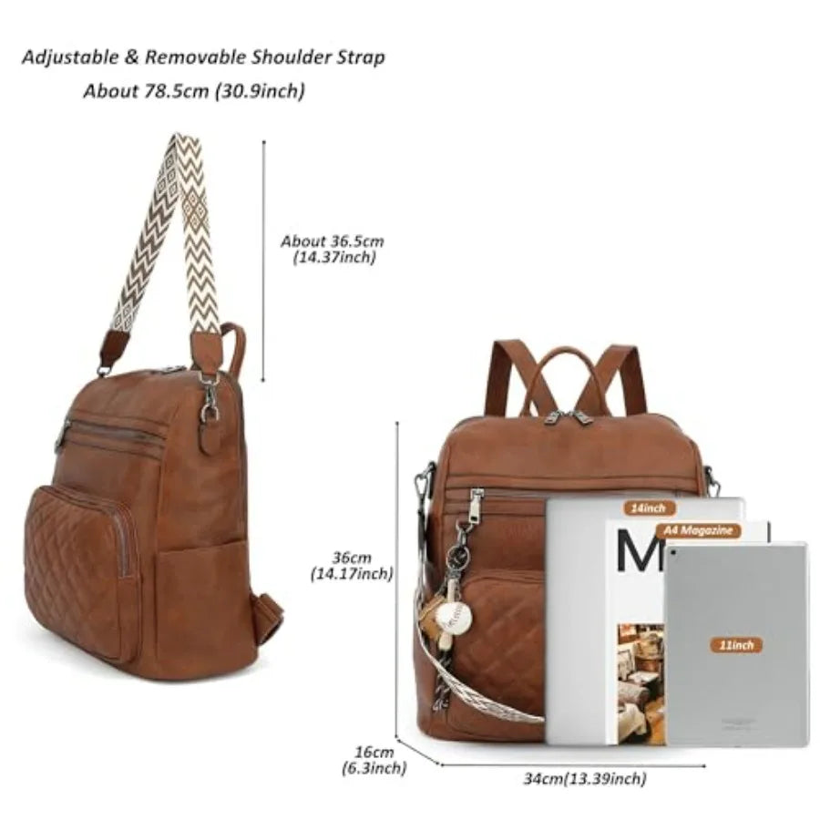 Women's Large Leather Convertible Backpack Handbag