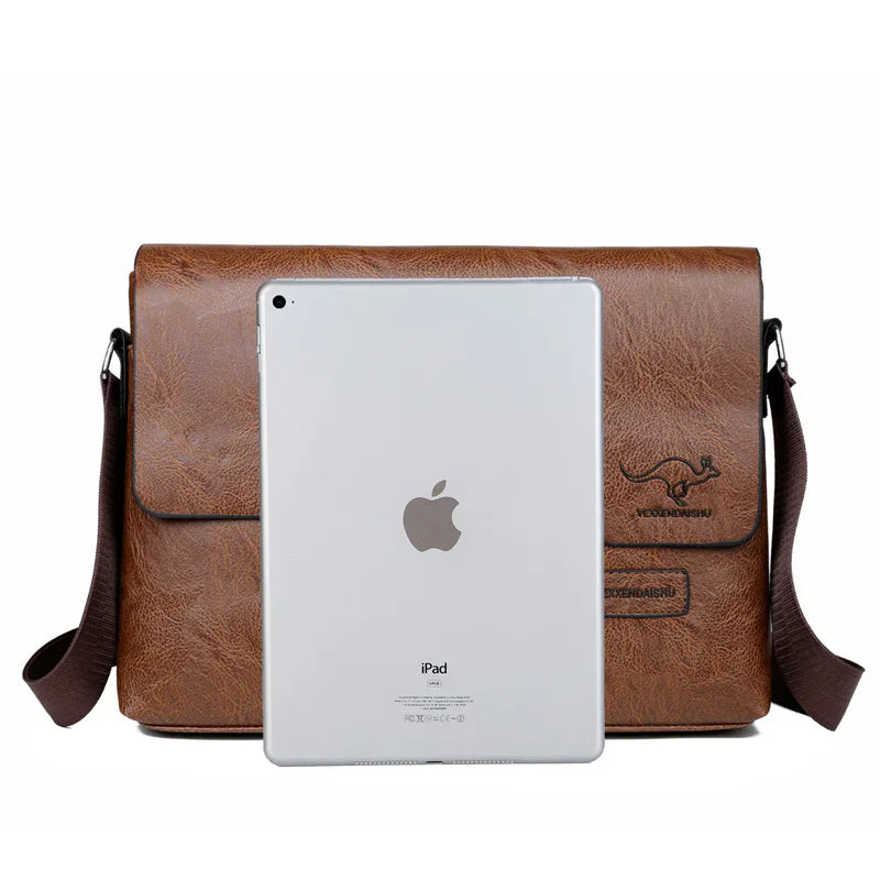 Men's Leather Shoulder & Messenger Bag – iPad Business Crossbody Sling Bag