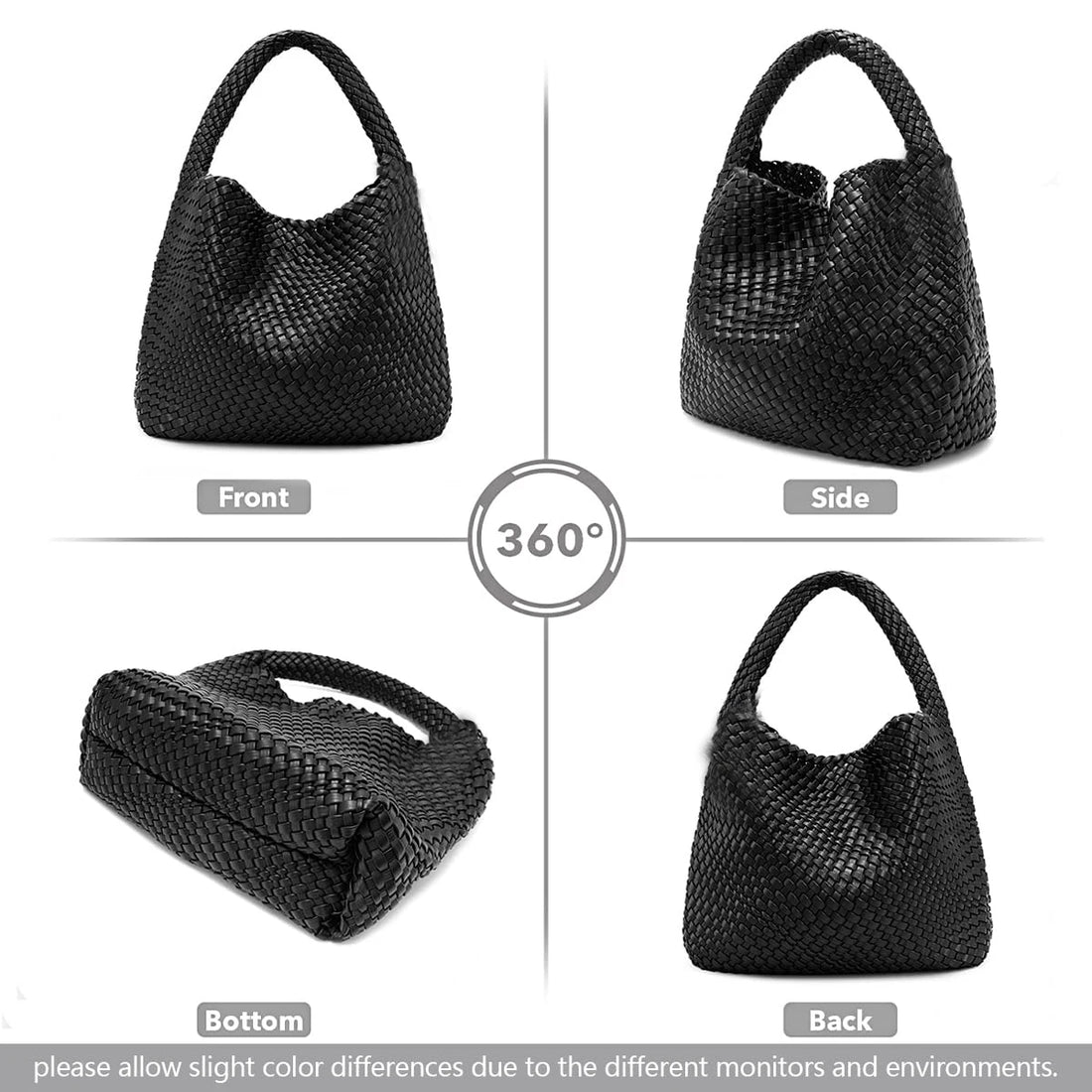Women's Large Woven Leather Shoulder Tote