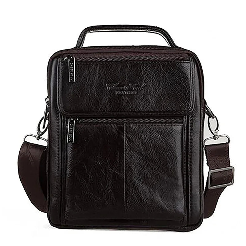 Men's Genuine Leather Crossbody Messenger Bag – Business Briefcase Top Handle Tote Handbag