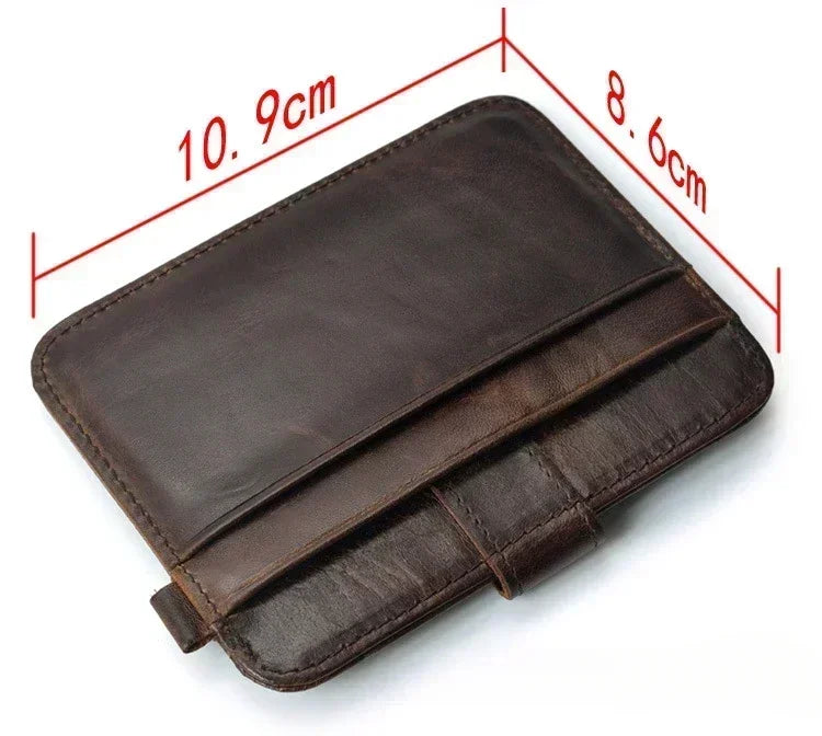 Men's Genuine Leather Slim Wallet – Card Holder & Mini Purse