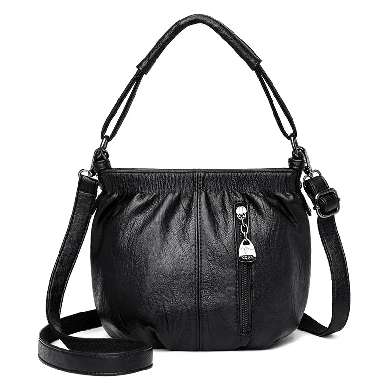 Women's Vintage Shell Bag – Luxury PU Leather Crossbody Shoulder Handbag