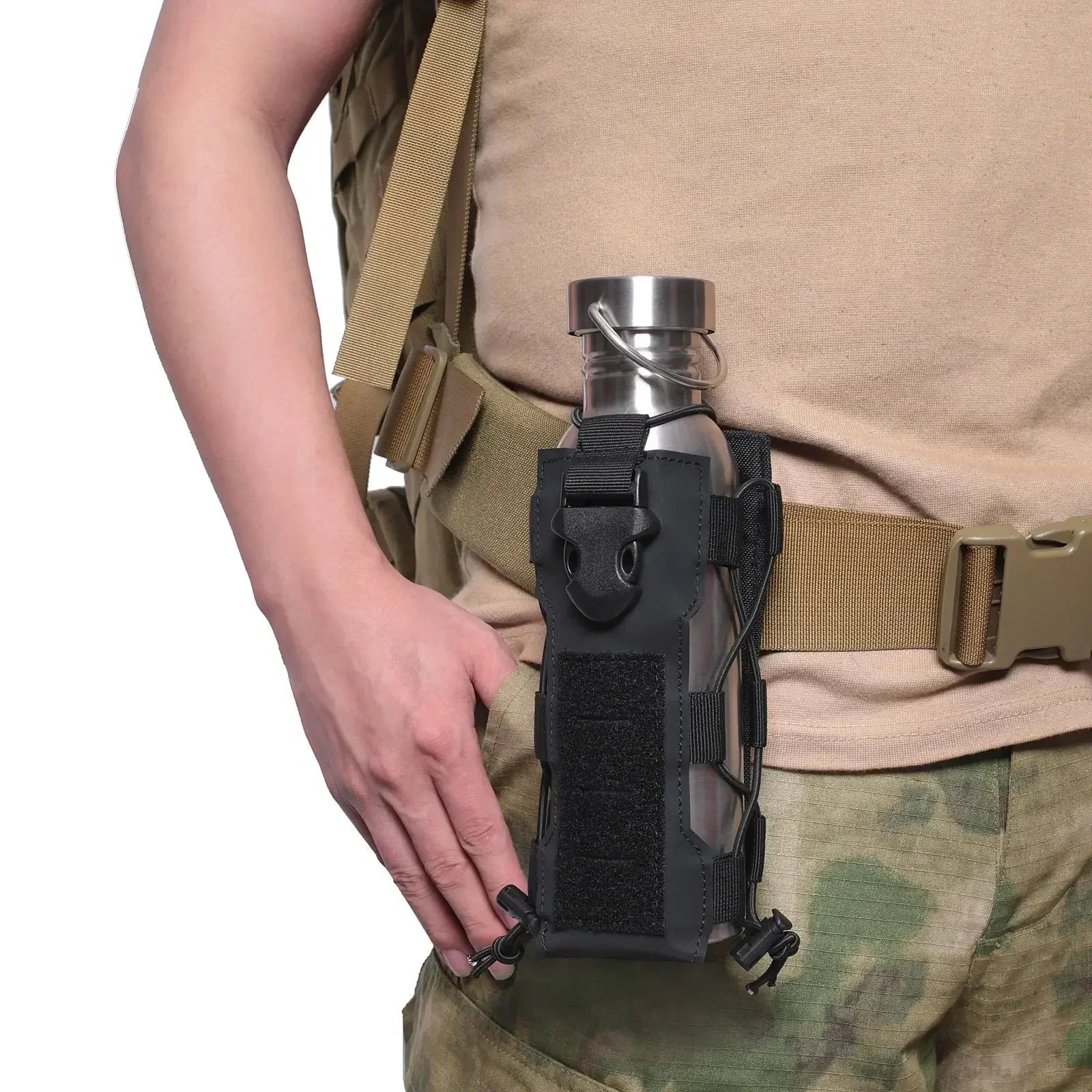 Molle Water Bottle Canteen Holder – Outdoor Sport Waist Pack for Hiking Camping Fishing