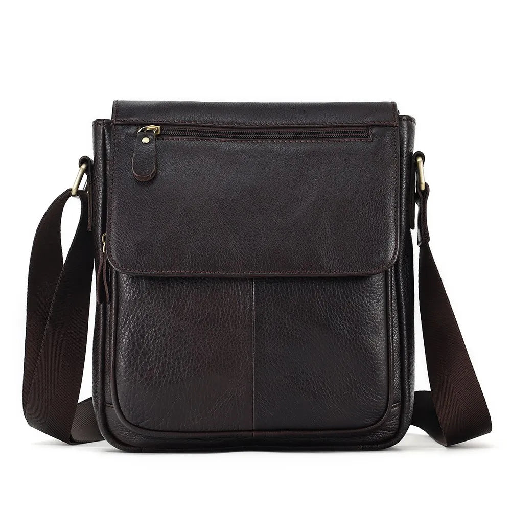 JOYIR Men's Genuine Leather Crossbody Bag – Vintage Flap Messenger Shoulder Bag
