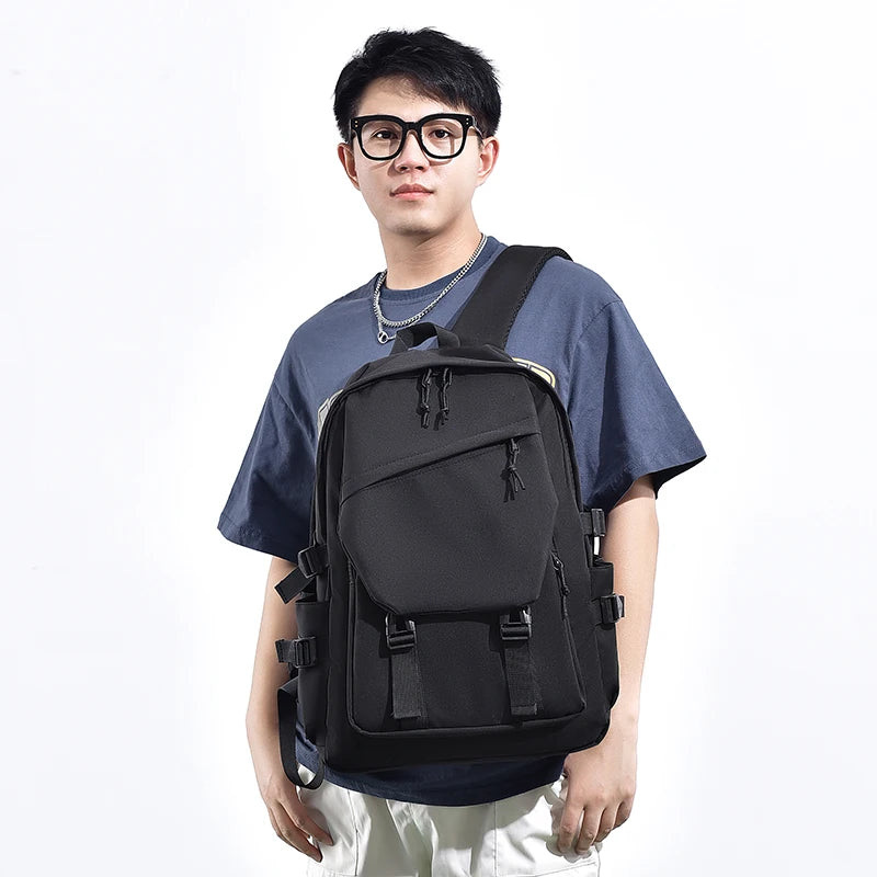 Solid Colour Casual Travel Backpack