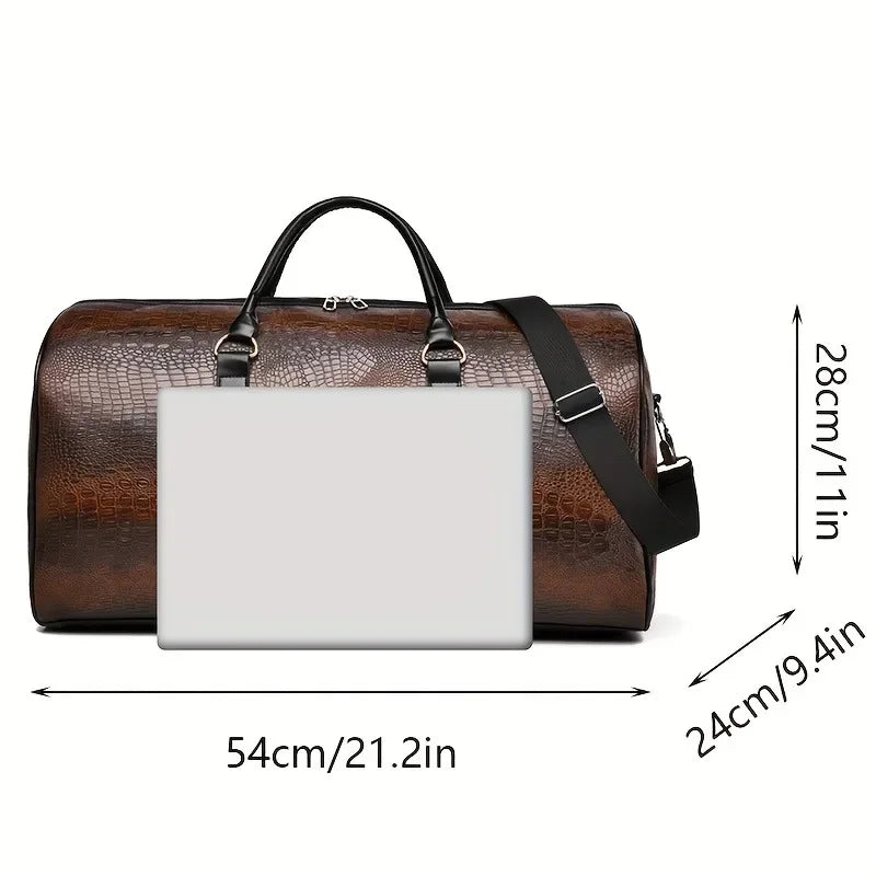 Retro Crocodile Travel Duffel Bag