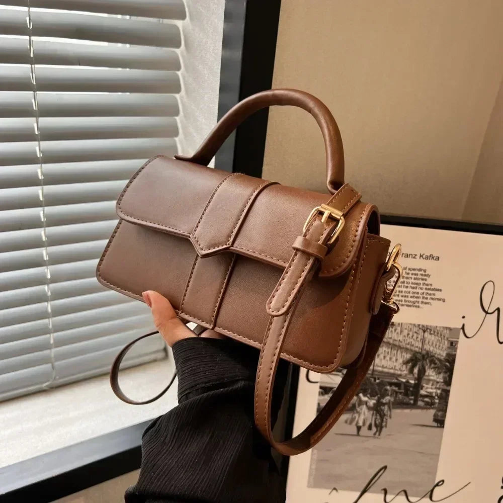 Vintage Square Satchel Shoulder Bag for Women